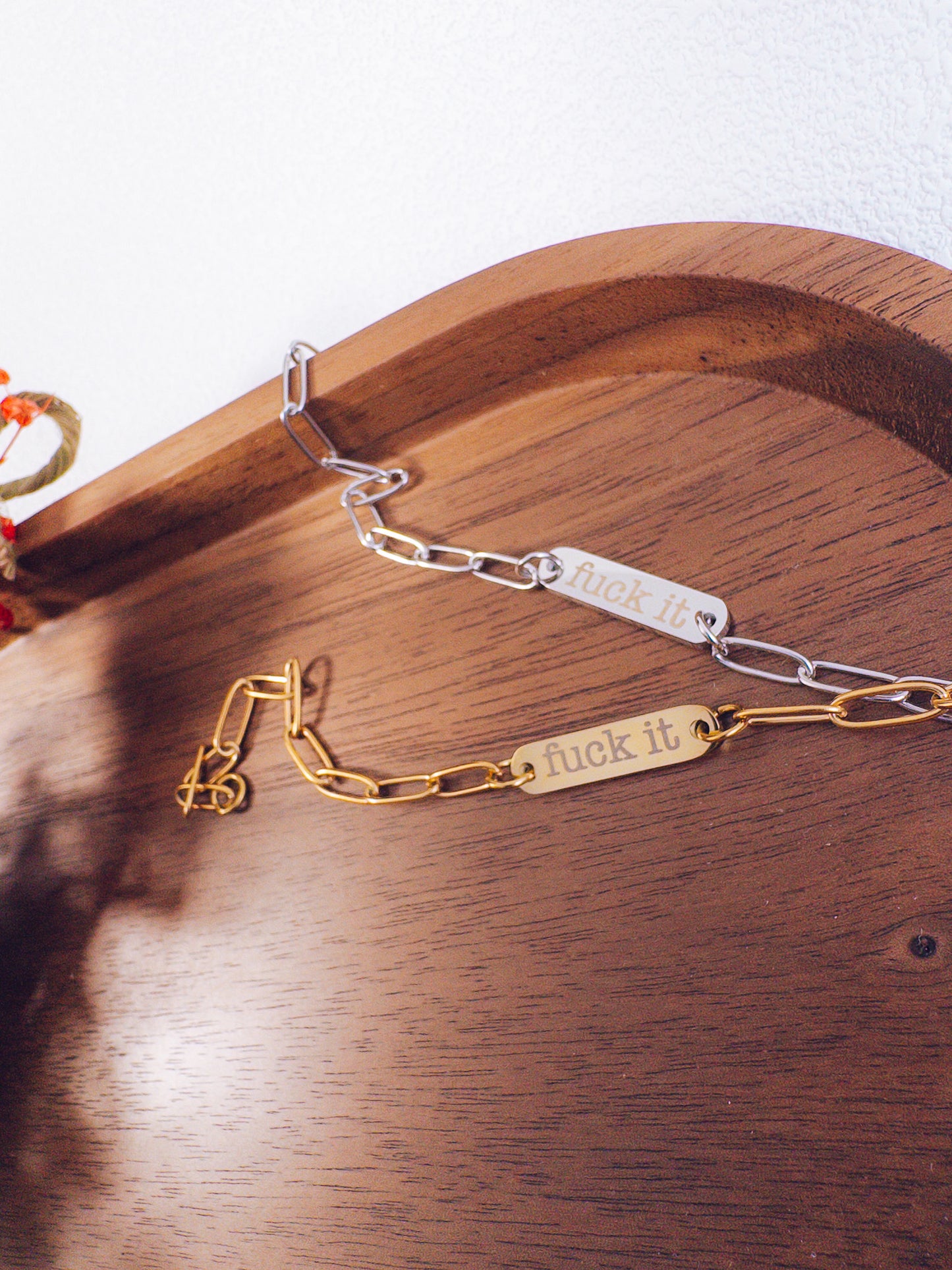 Bold F*ck It Paperclip Bracelet