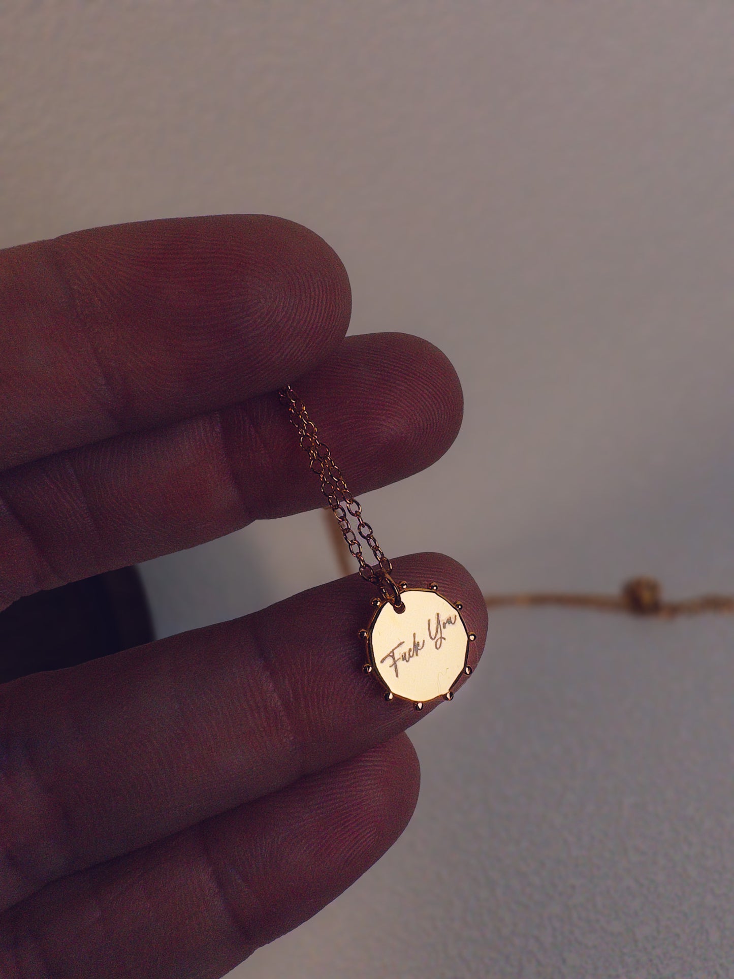 Fuck You Necklace - 18K Gold Plated Sterling Silver