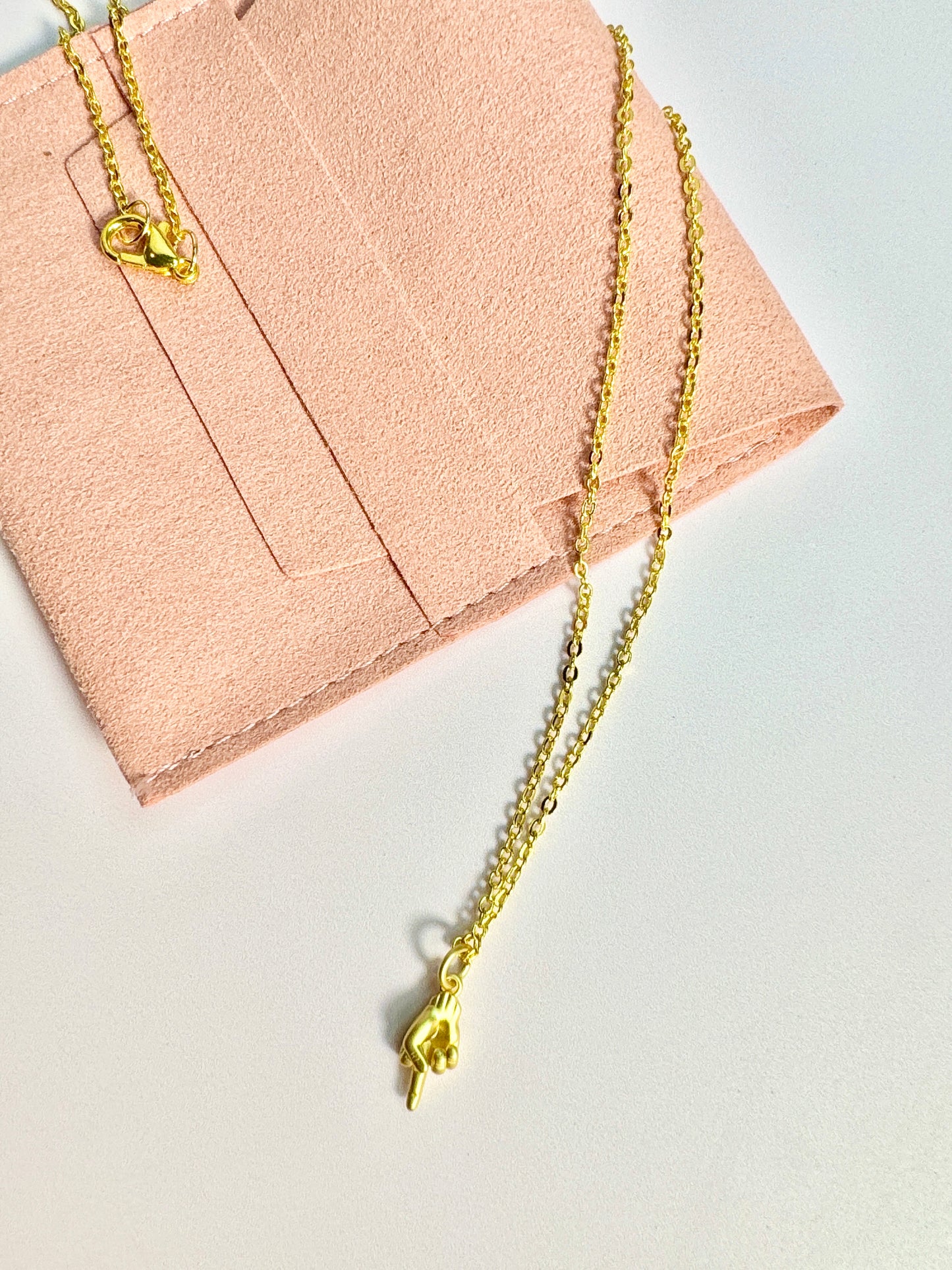 Dainty Middle Finger Pendant Necklace - Lors Collective