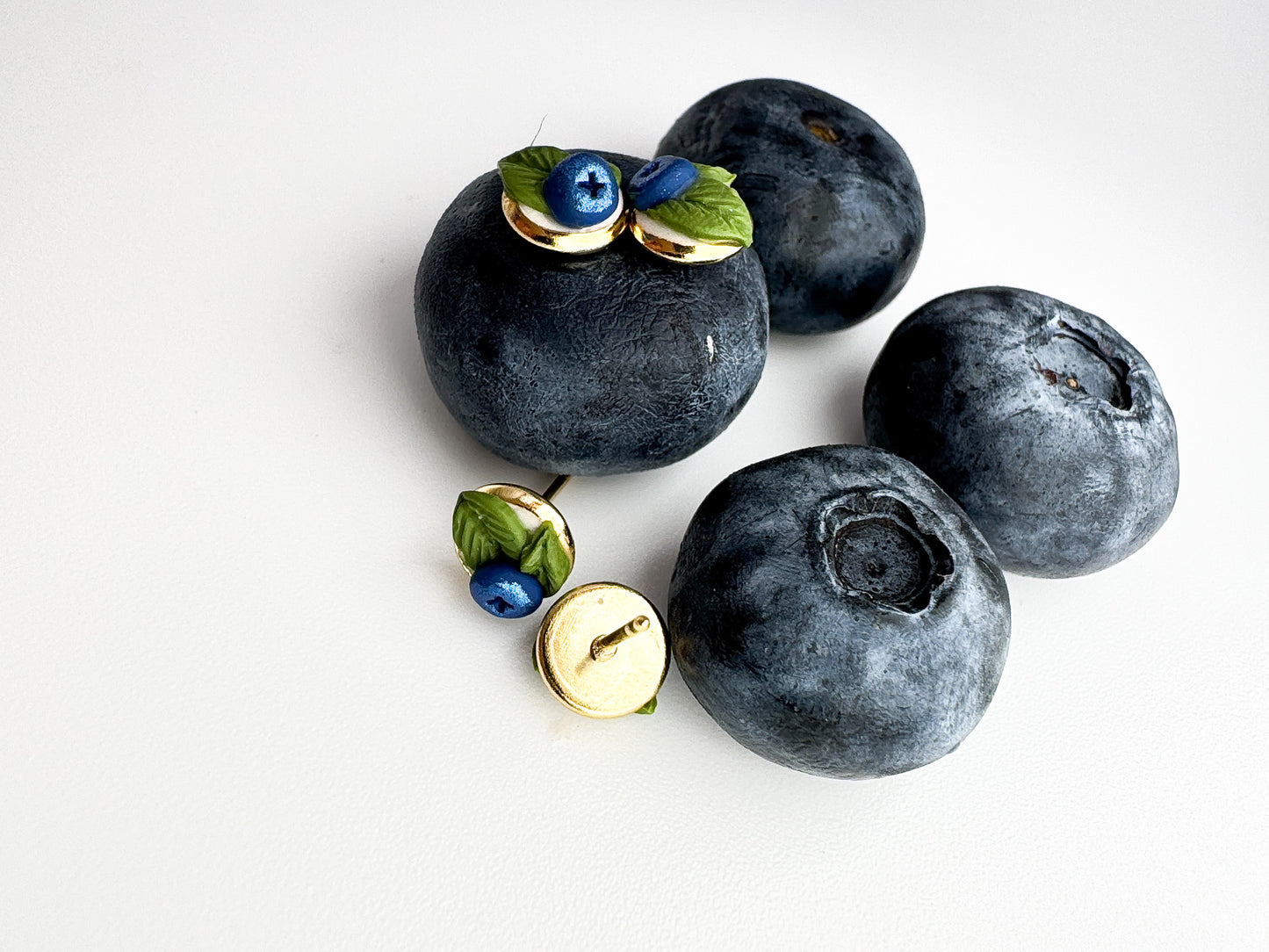 Blueberries with decorative elements on a white background