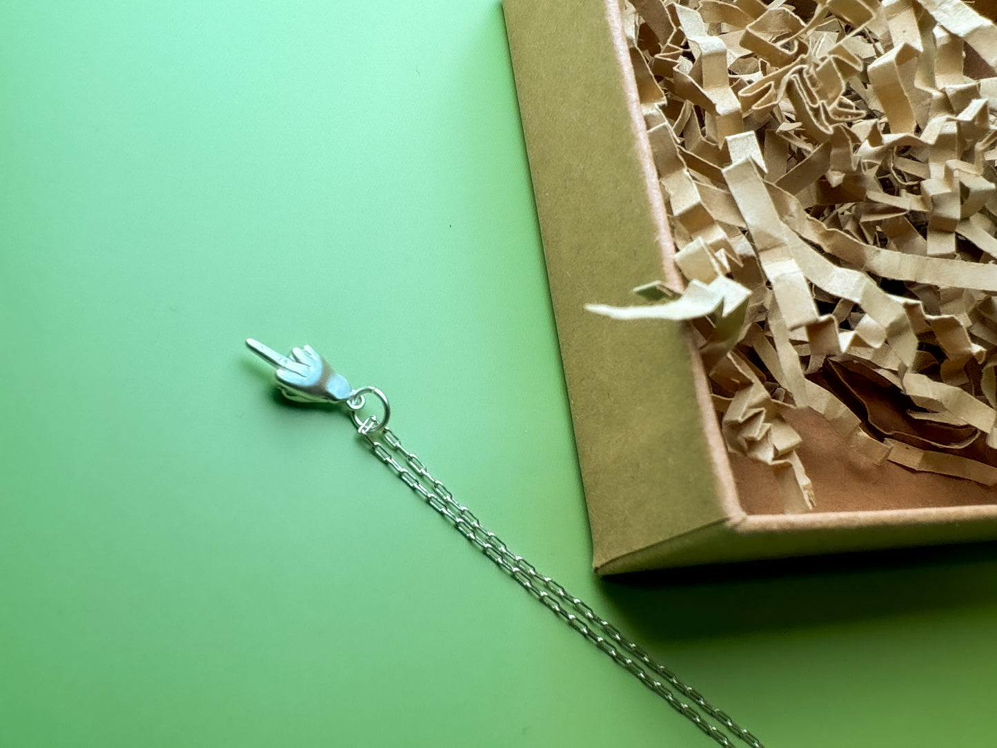 Dainty Middle Finger Pendant Necklace - Lors Collective