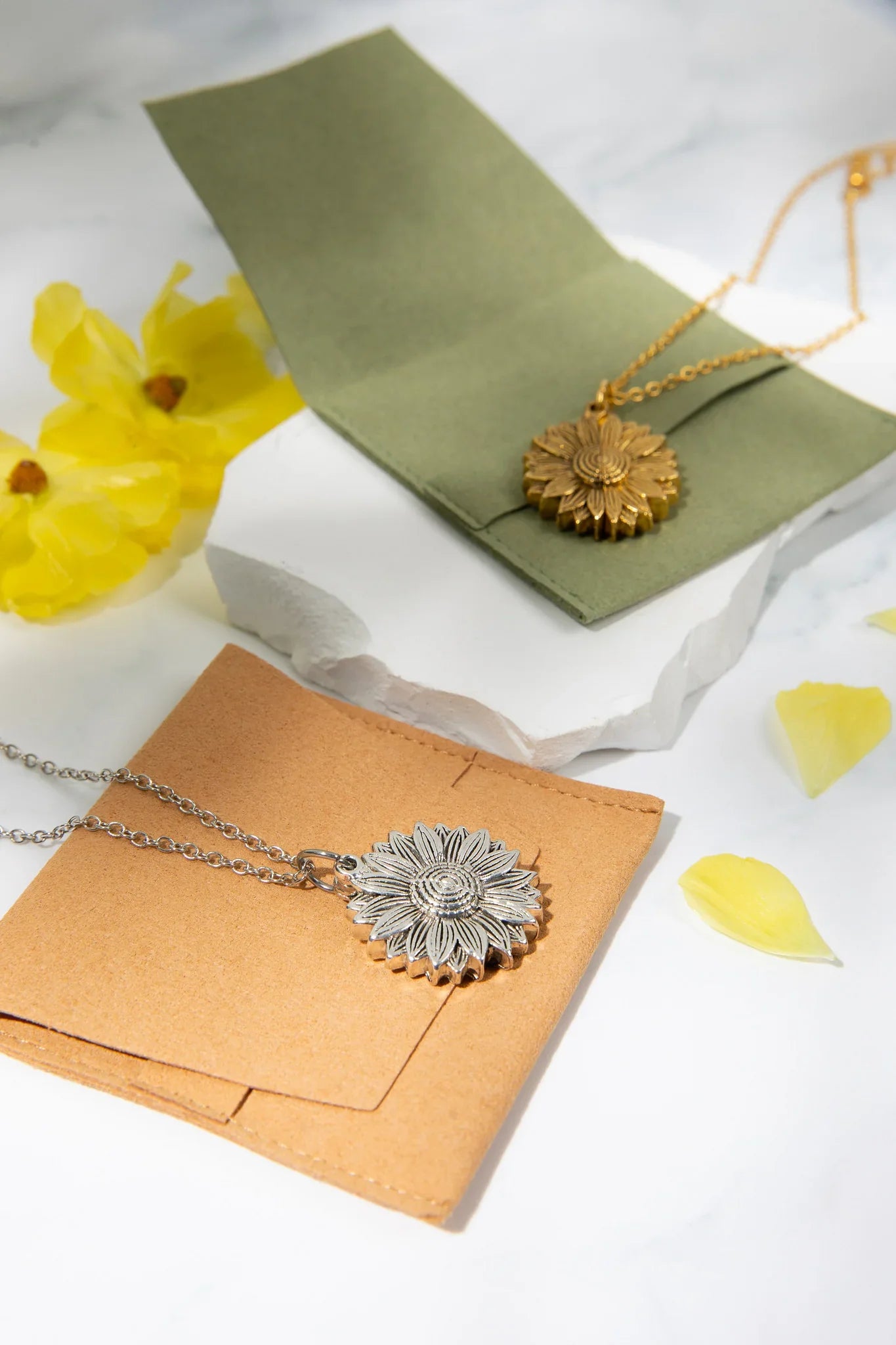Hidden Message Sunflower Necklace- This Too Shall Pass, But What the F*** - Lors Collective