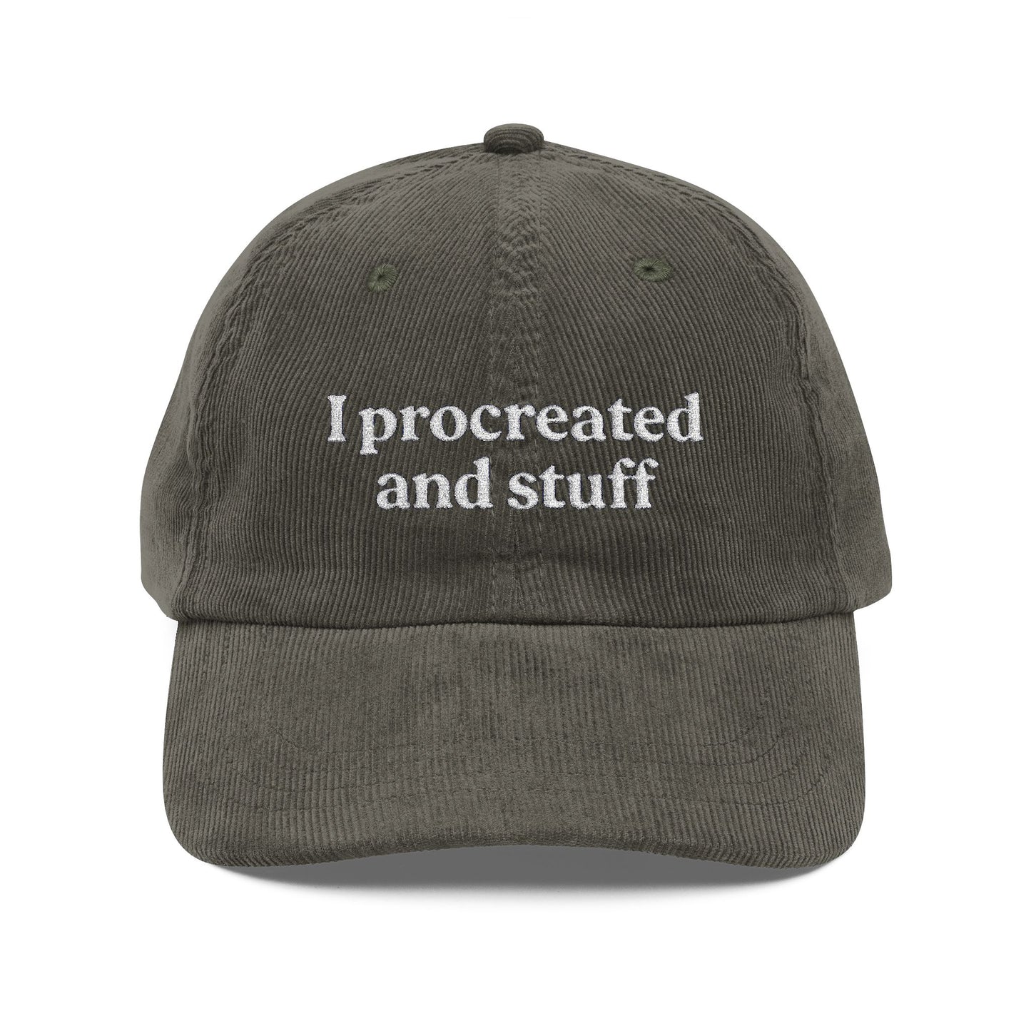 Embroidered Hat- 'I procreated and stuff', Fathers Day gift, Mothers Day gift, Gag Gift, Custom hats - Lors Collective