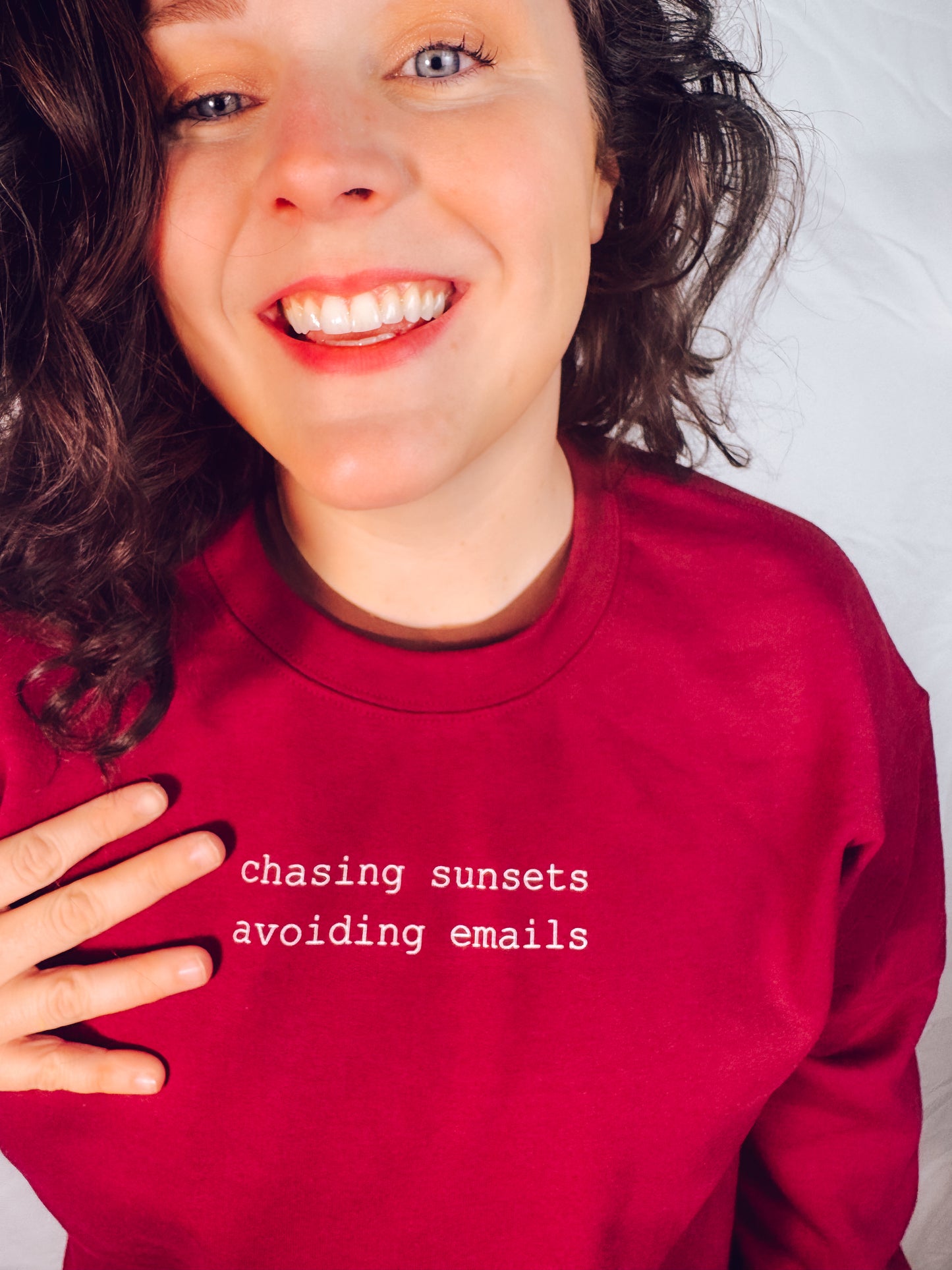 Chasing Sunsets, Avoiding Emails Sweatshirt