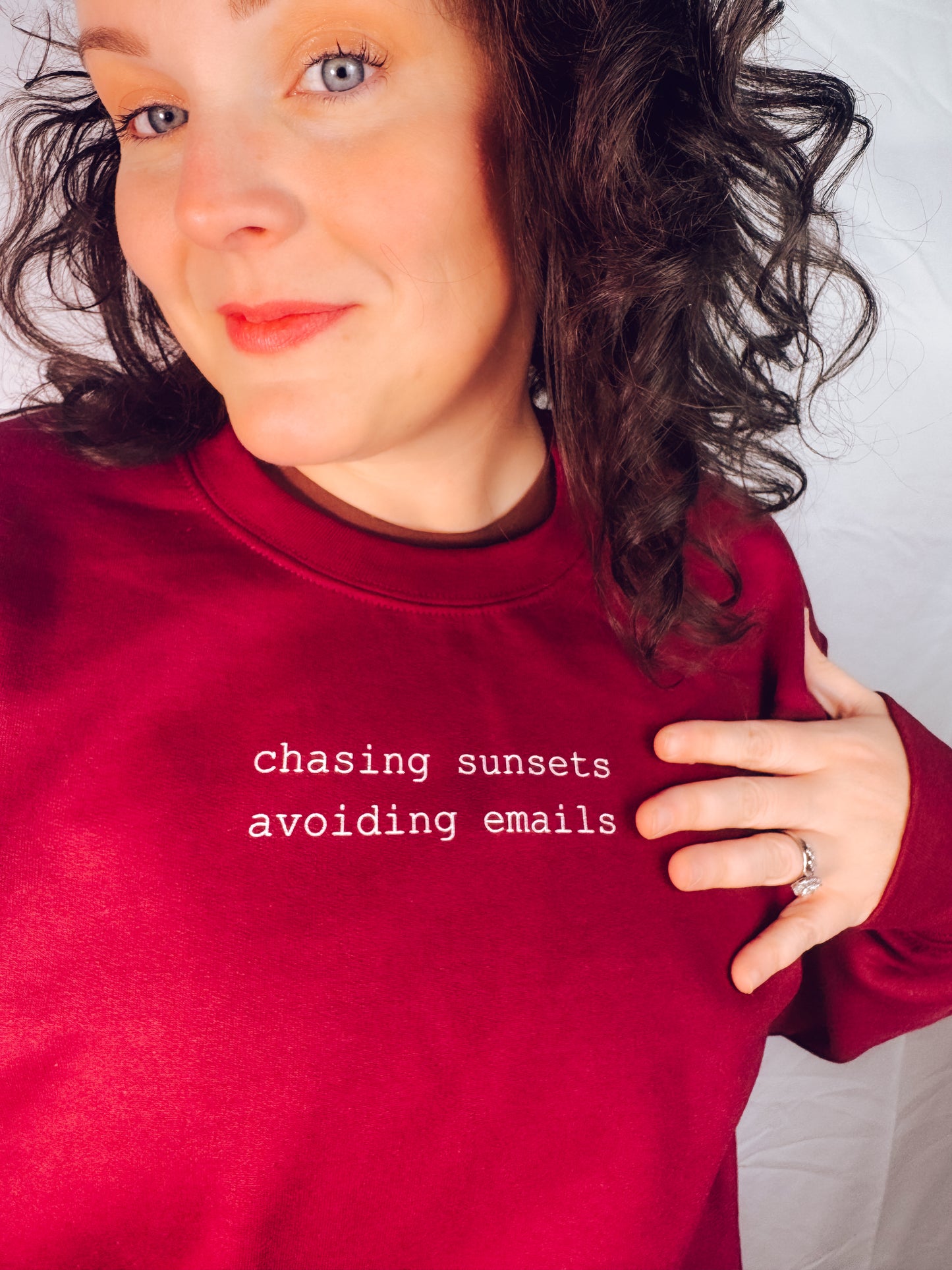 Chasing Sunsets, Avoiding Emails Sweatshirt