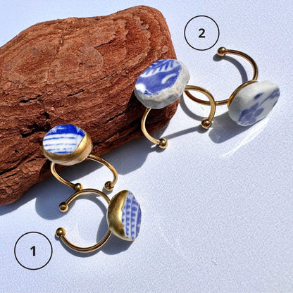 Broken Porcelain Ring- Handmade - Lors Collective