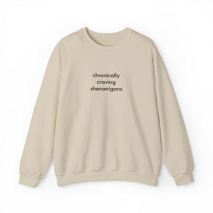 Chronically Craving Shenanigans Sweatshirt- Embroidered - Lors Collective