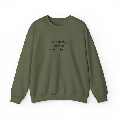 Chronically Craving Shenanigans Sweatshirt- Embroidered - Lors Collective
