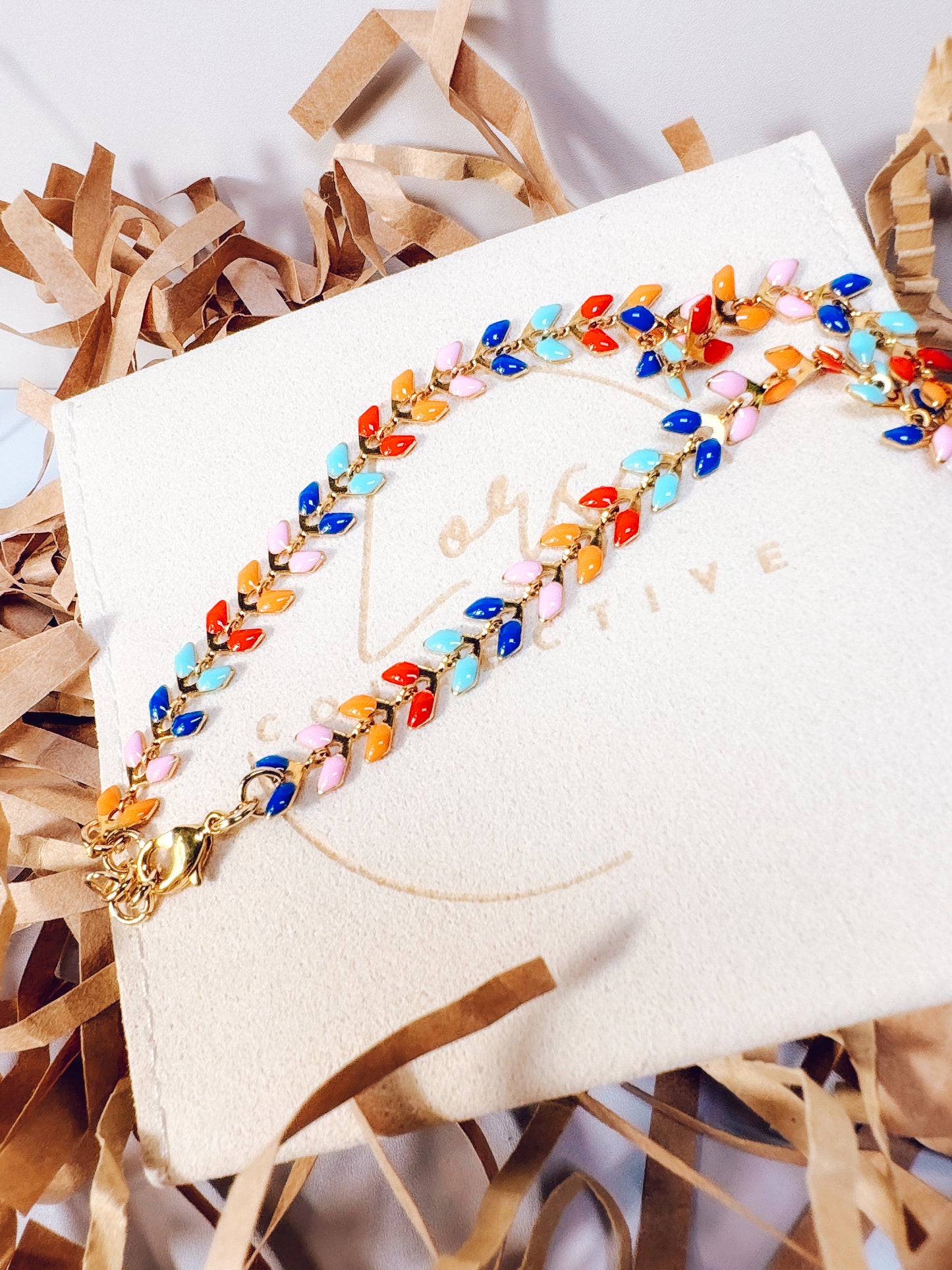 Retro Rainbow Vine Anklet