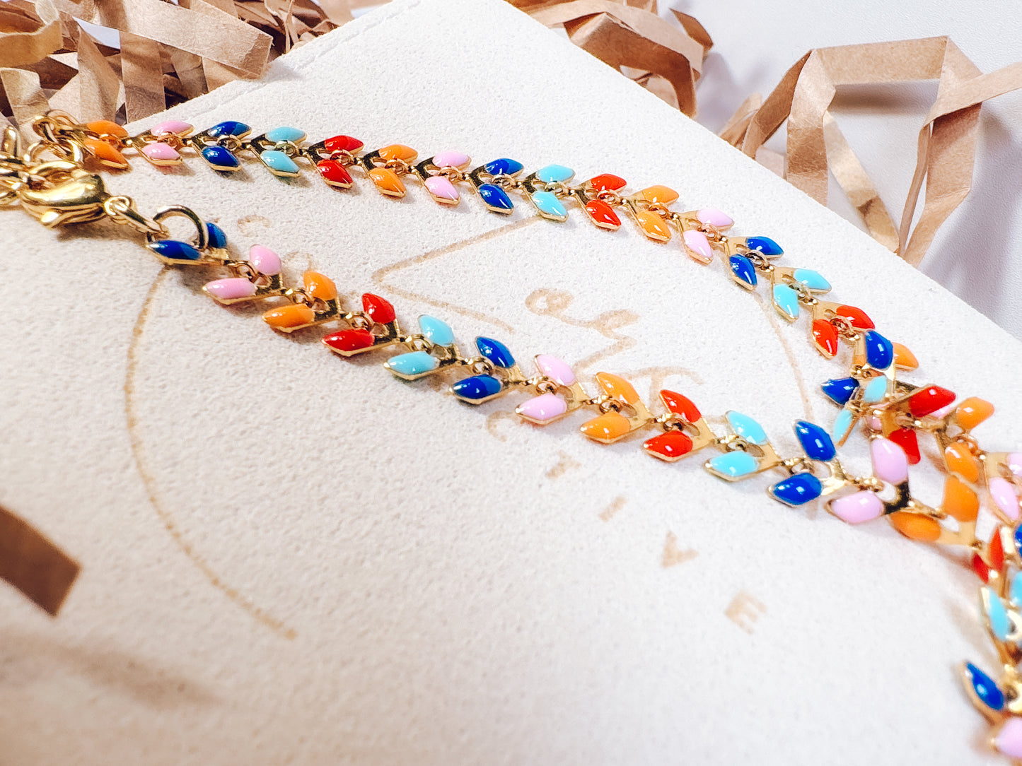 Retro Rainbow Vine Anklet