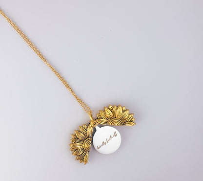 Hidden Message Sunflower Necklace - Kindly F*ck Off