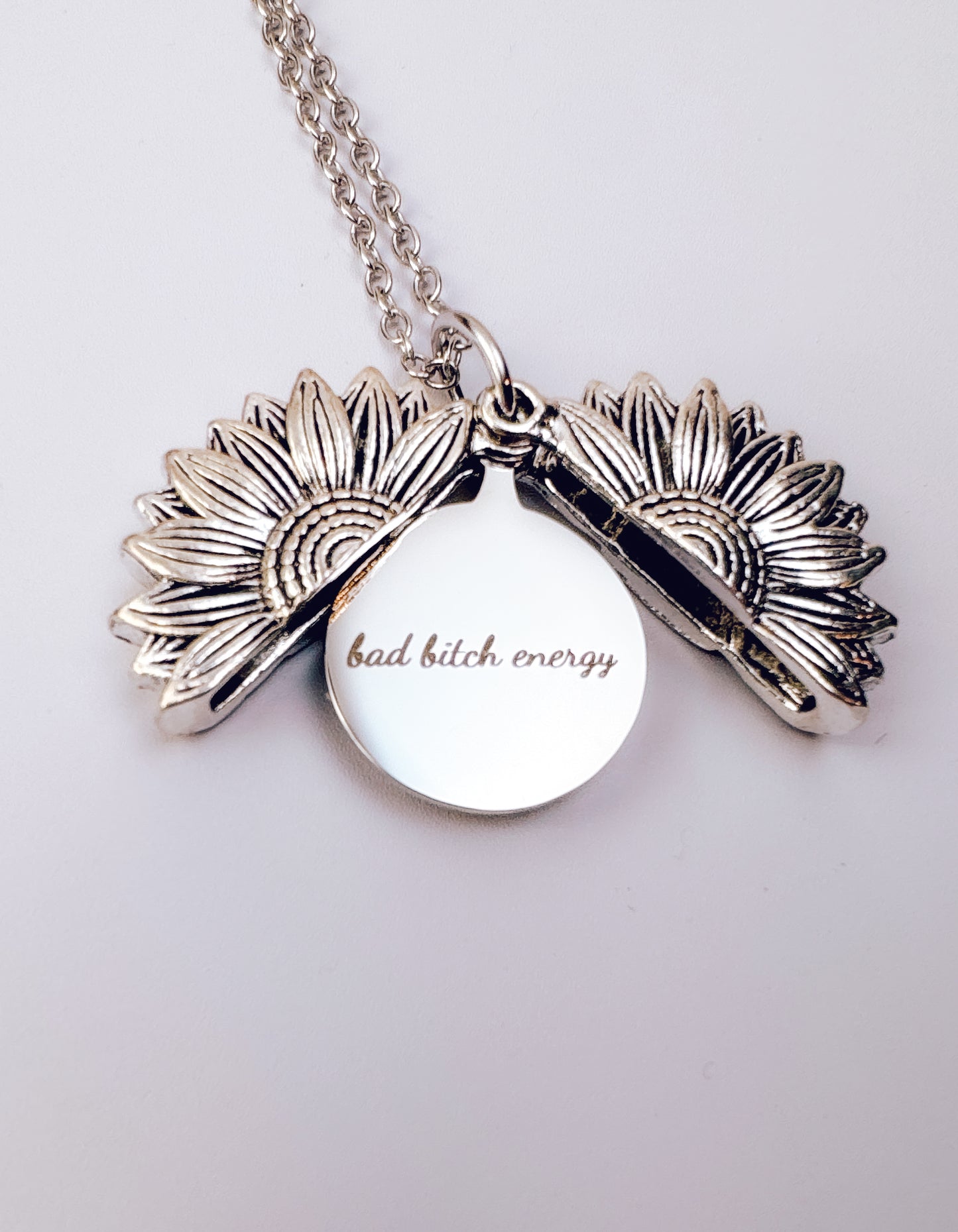 Hidden Message Sunflower Necklace - Bad B*tch Energy