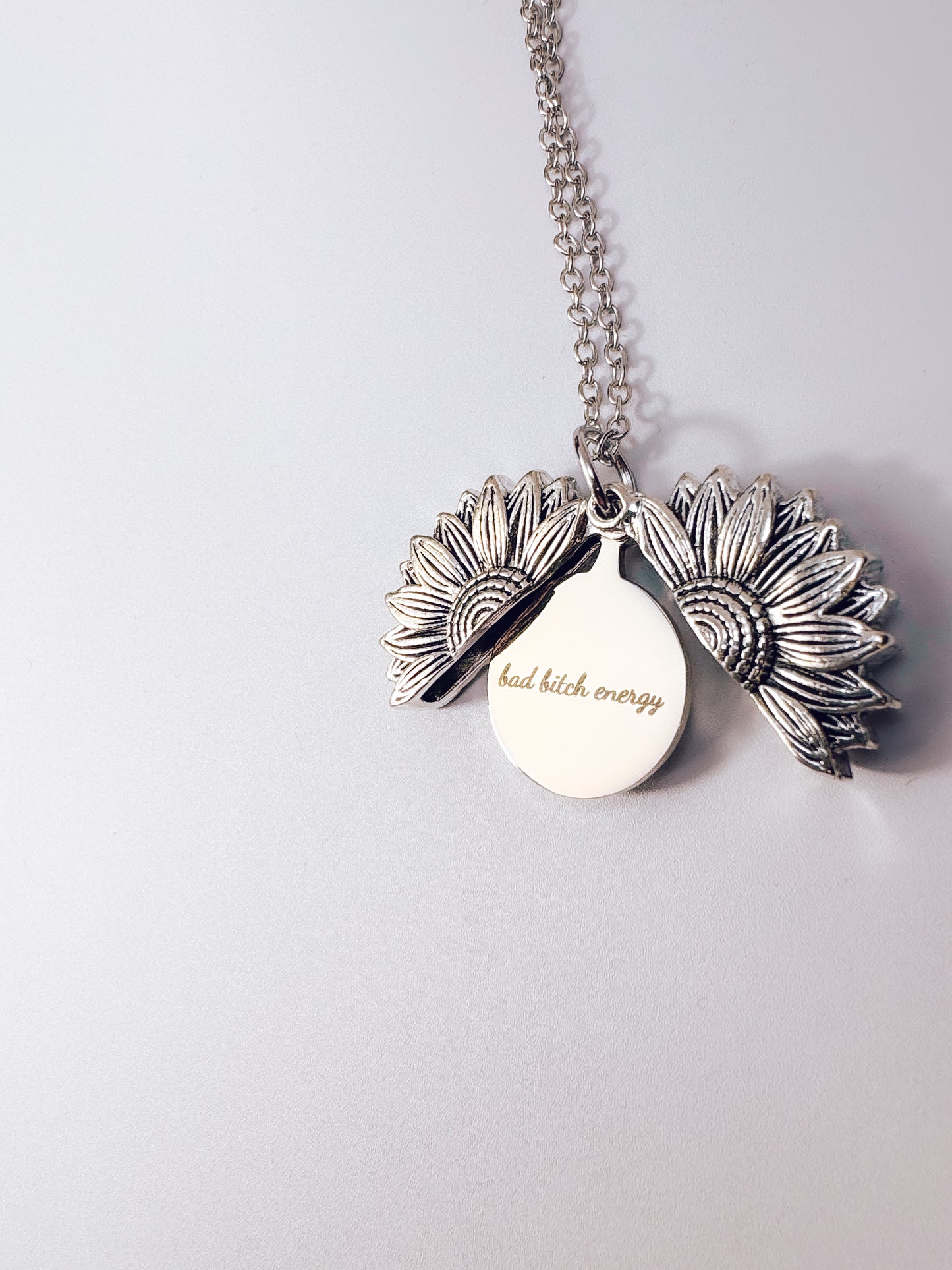 Hidden Message Sunflower Necklace - Bad B*tch Energy