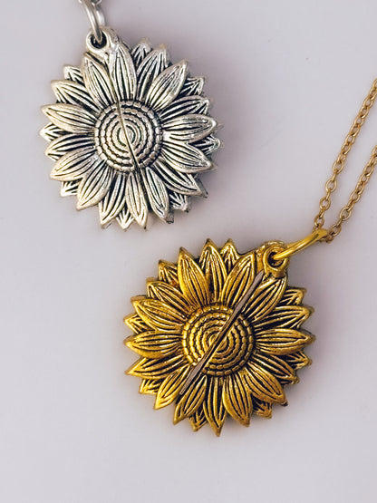 Hidden Message Sunflower Necklace - Kindly F*ck Off