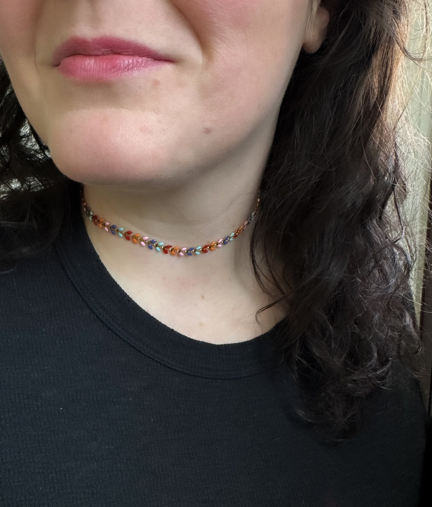 Retro Rainbow Vine Choker