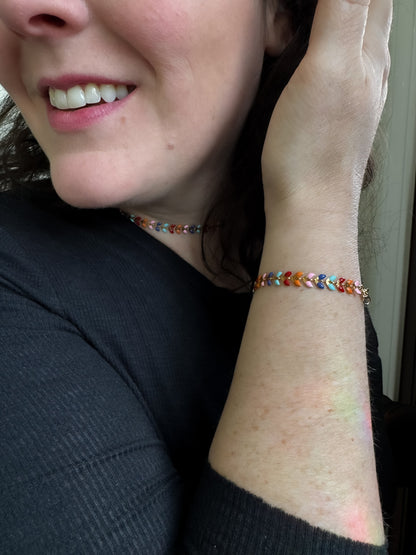 Retro Rainbow Vine Choker