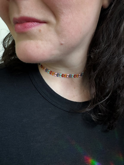 Retro Rainbow Vine Choker