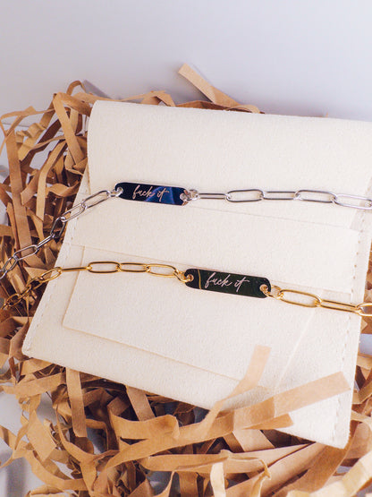 F*ck It Paperclip Bracelet