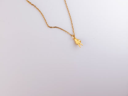 Peace Out Gold Pendant Necklace