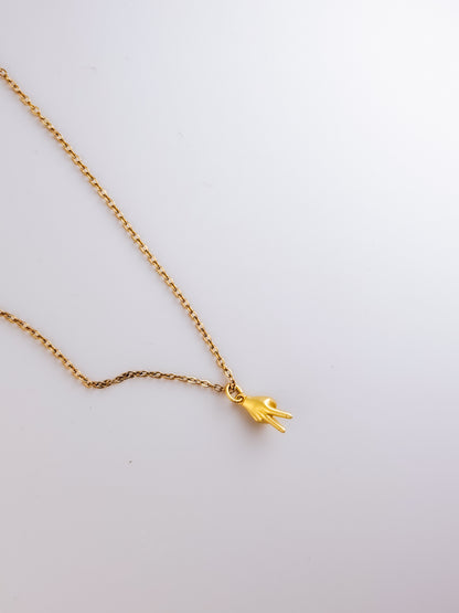 Peace Out Gold Pendant Necklace