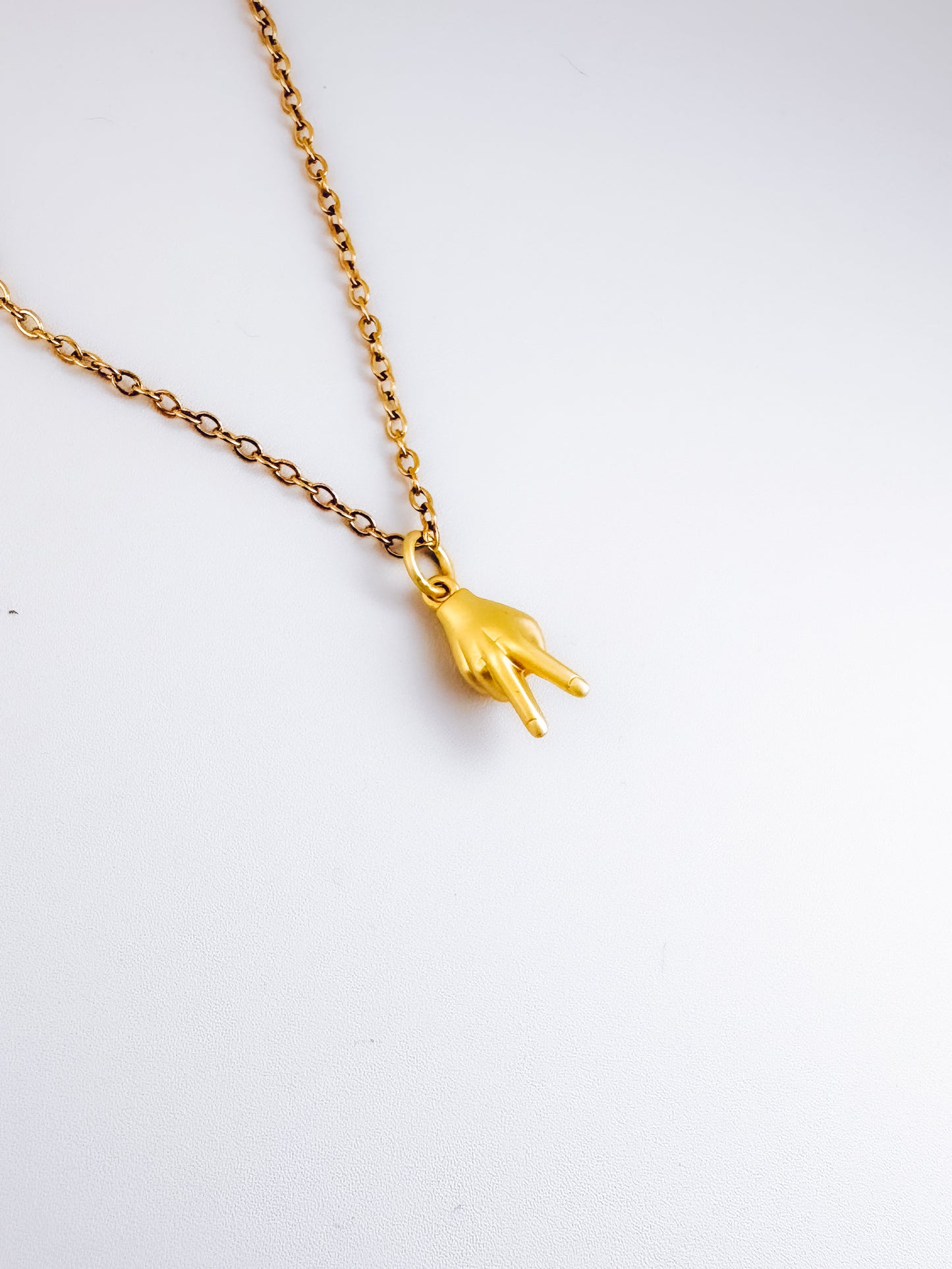 Peace Out Gold Pendant Necklace