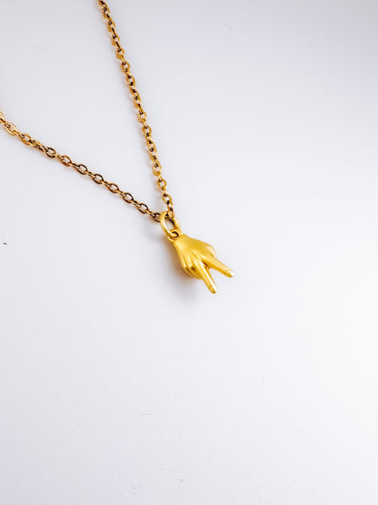 Peace Out Gold Pendant Necklace