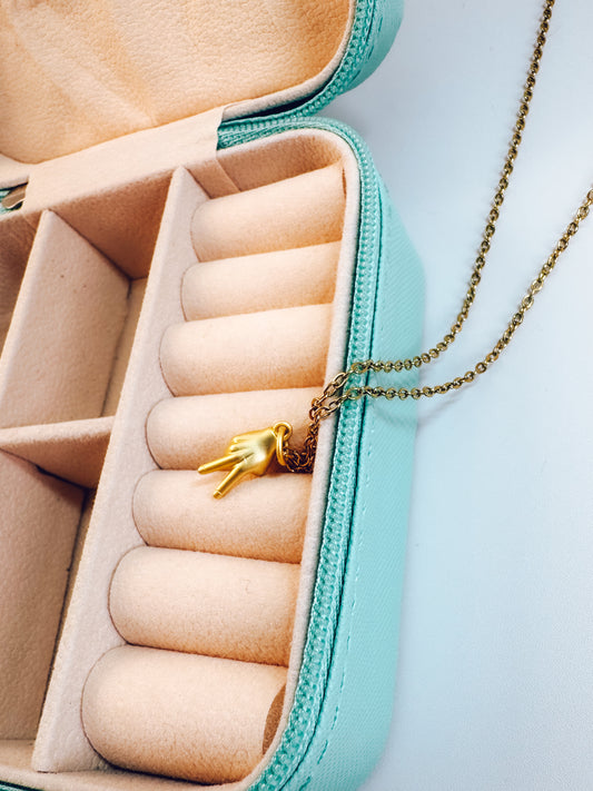 Peace Out Gold Pendant Necklace