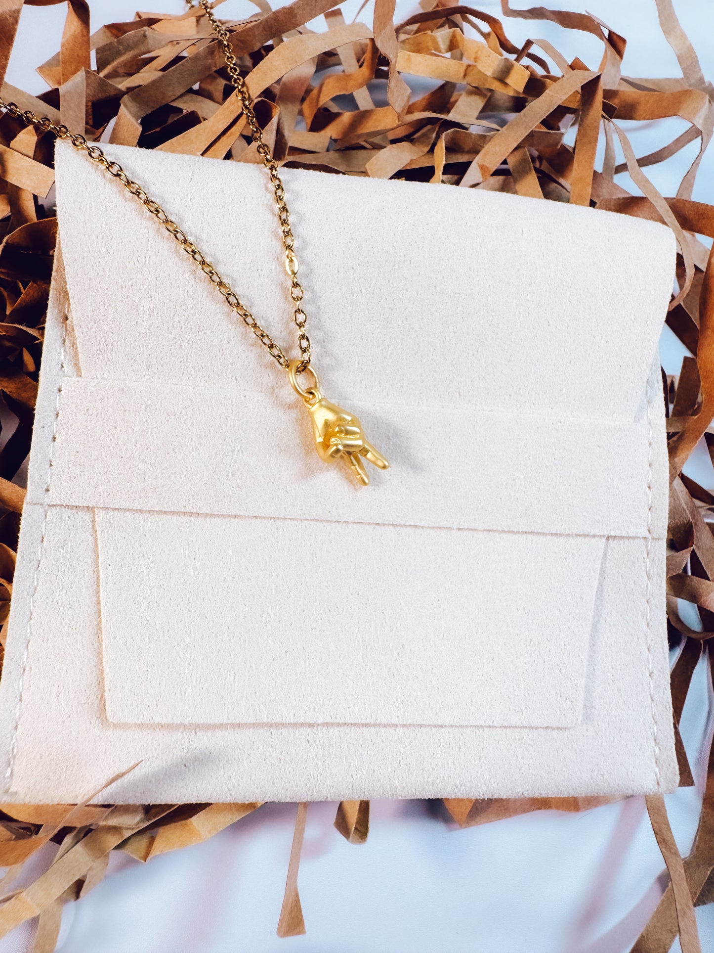 Peace Out Gold Pendant Necklace