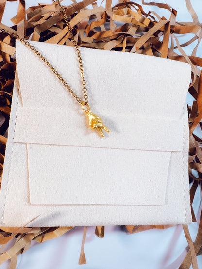 Peace Out Gold Pendant Necklace