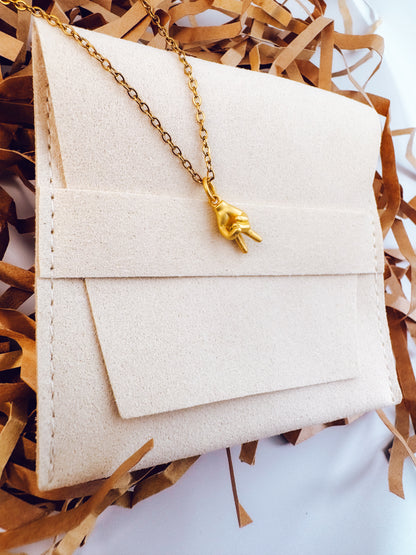 Peace Out Gold Pendant Necklace