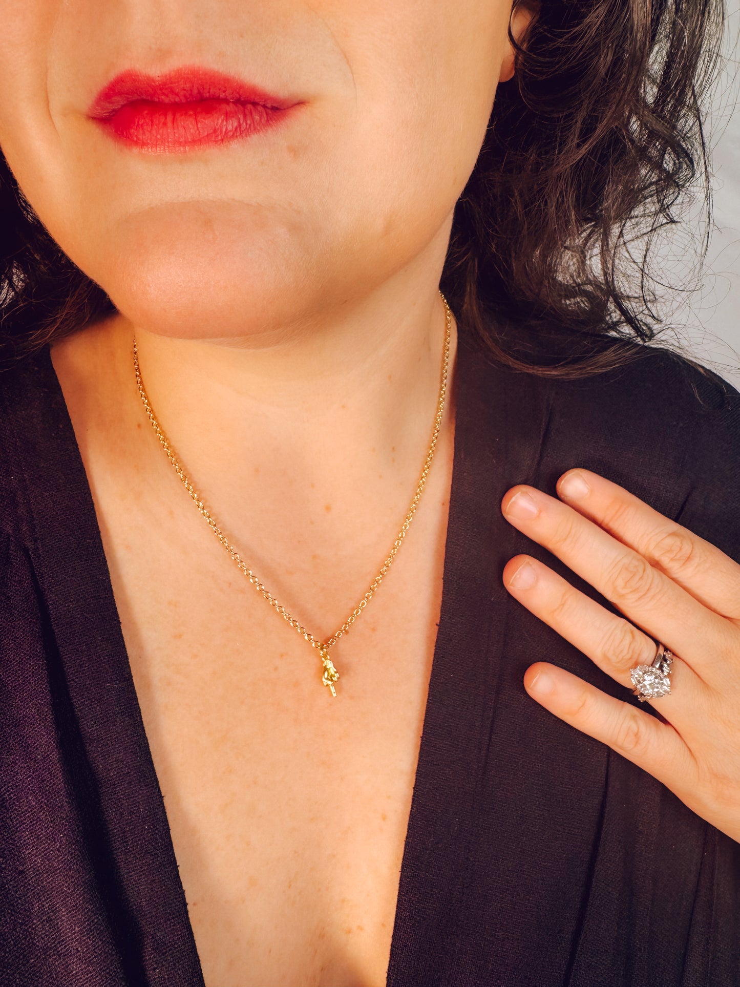 Middle Finger Pendant Necklace