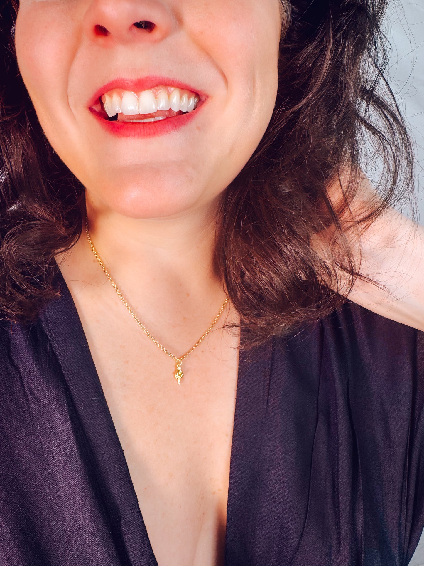 Middle Finger Pendant Necklace