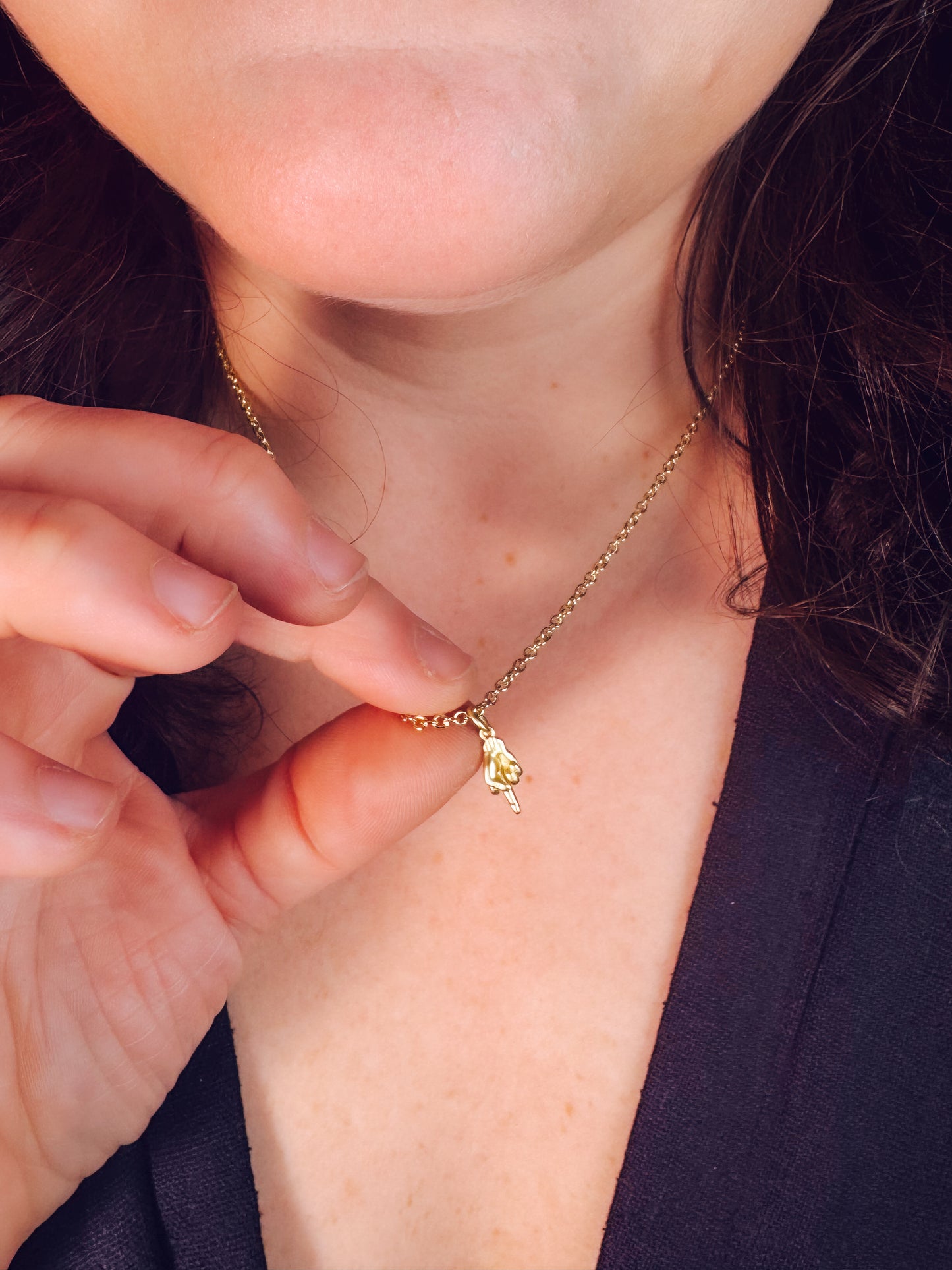 Middle Finger Pendant Necklace