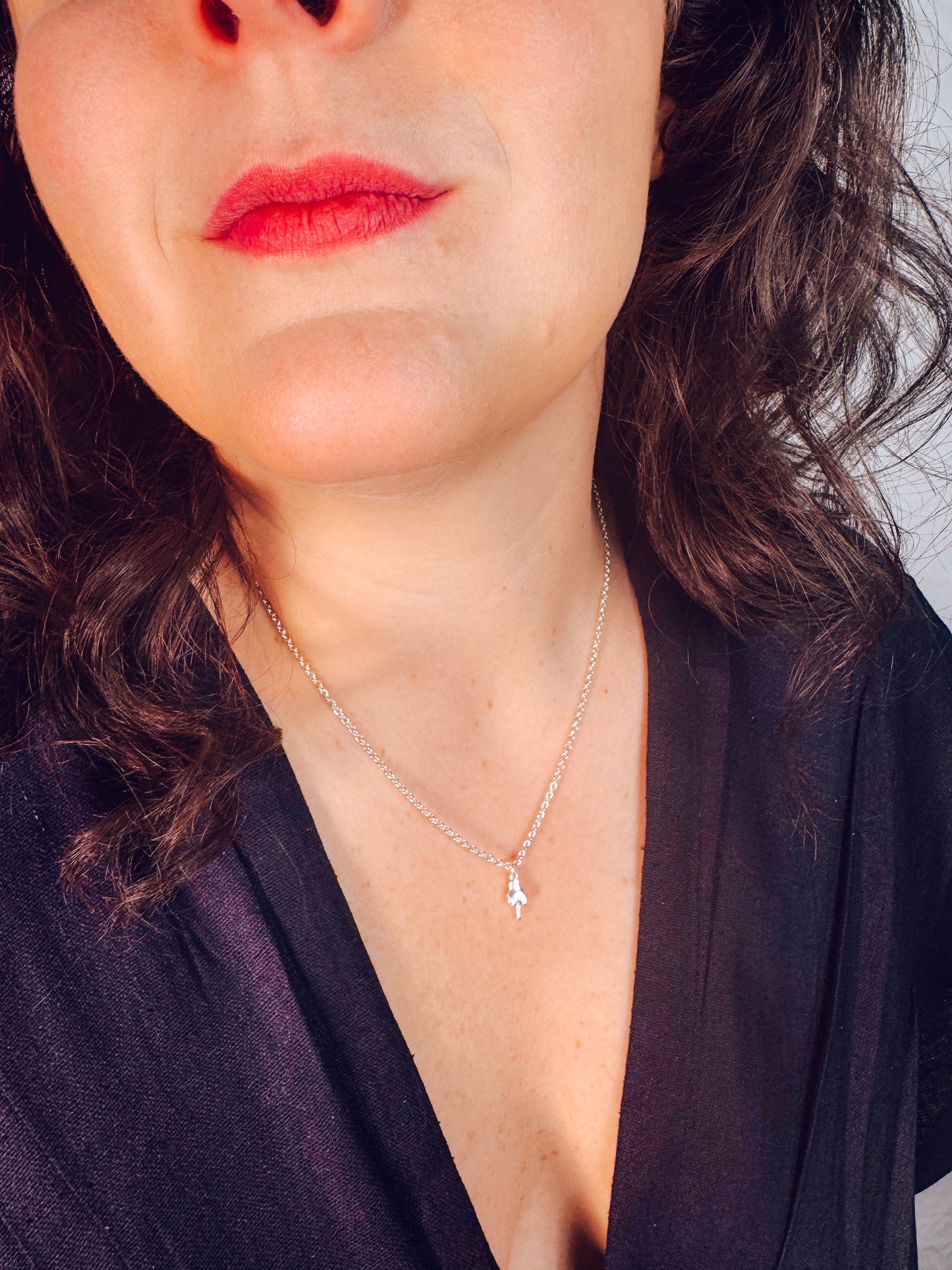 Middle Finger Pendant Necklace