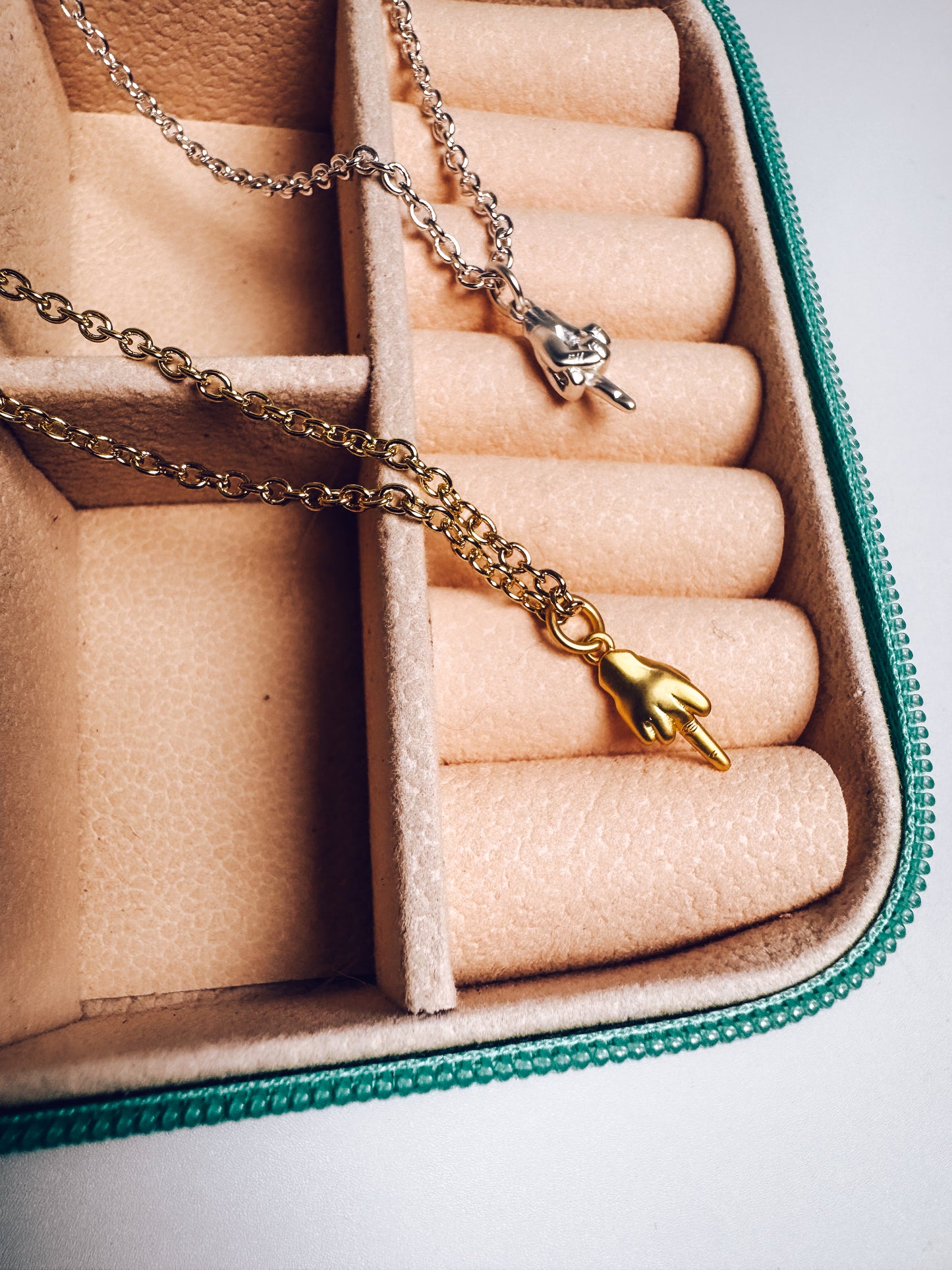 Middle Finger Pendant Necklace