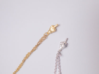 Middle Finger Pendant Necklace