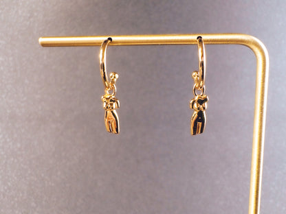18k Gold Body Form Hoop Earrings