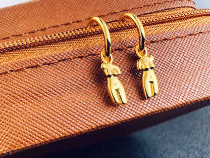 18k Gold Body Form Hoop Earrings