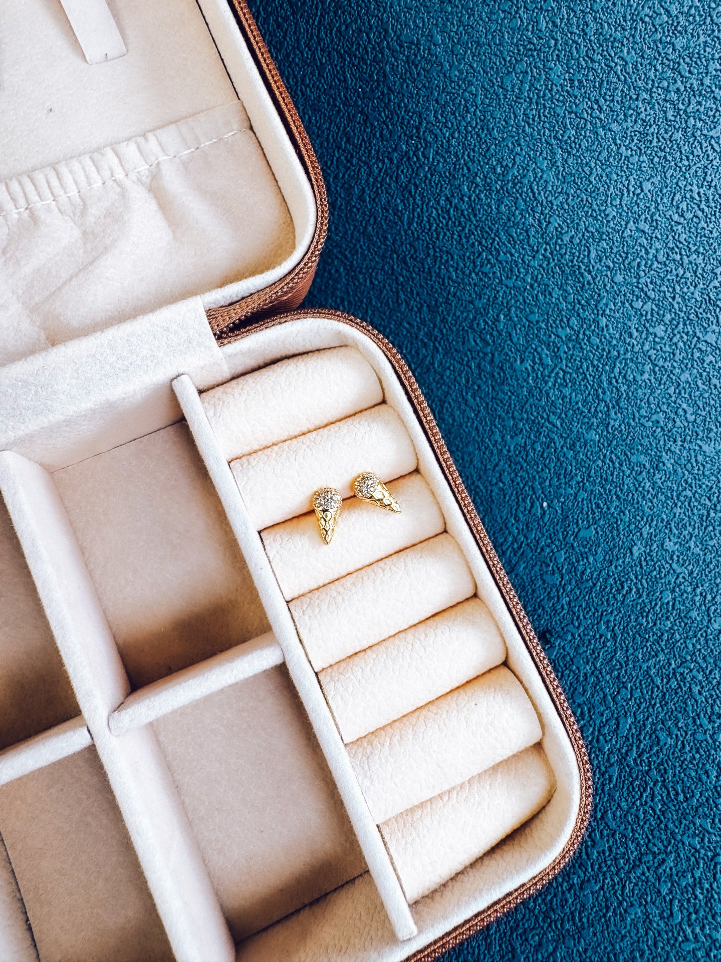 18K Gold Ice Cream Cone Studs