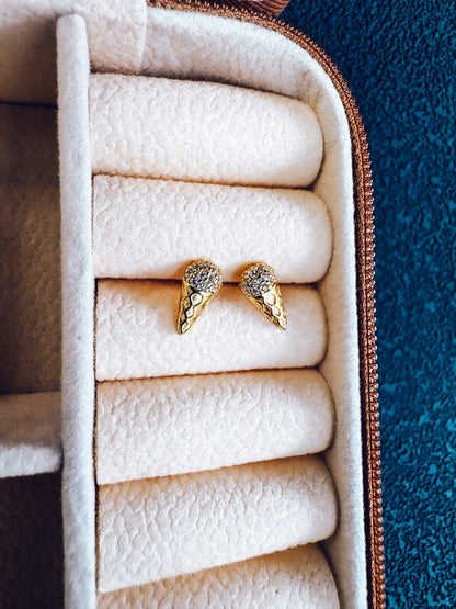 18K Gold Ice Cream Cone Studs