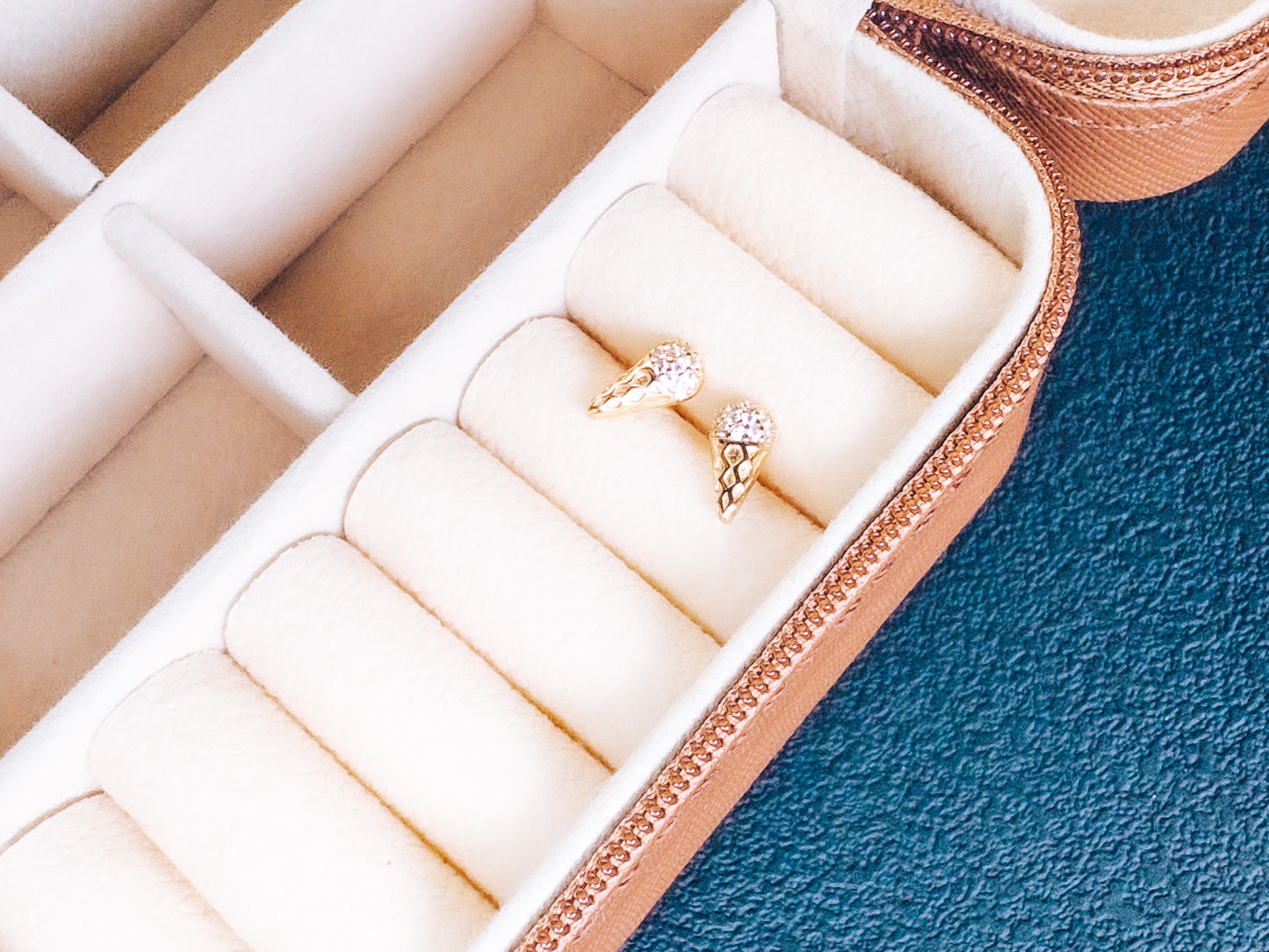 18K Gold Ice Cream Cone Studs