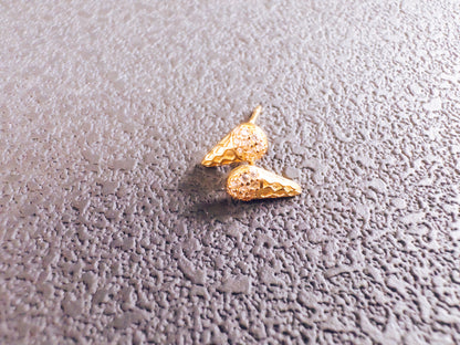 18K Gold Ice Cream Cone Studs