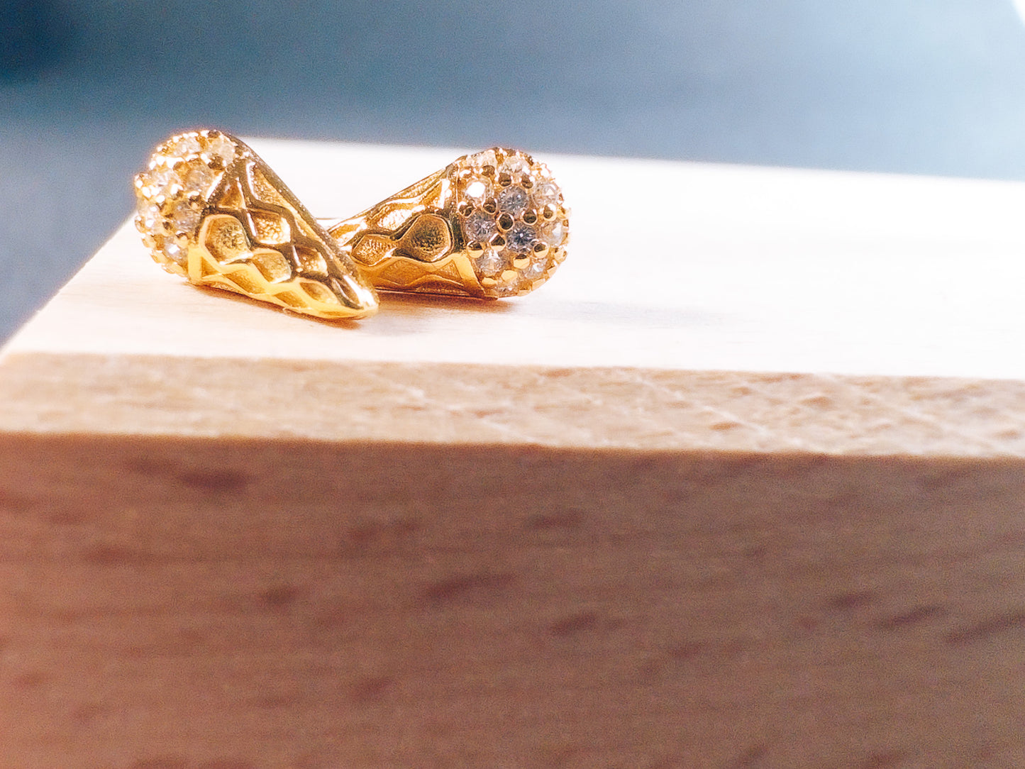 18K Gold Ice Cream Cone Studs
