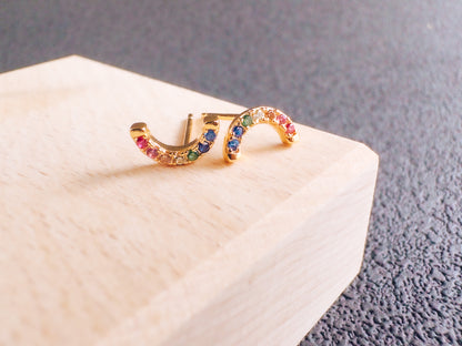 18k Gold Rainbow Arch Studs