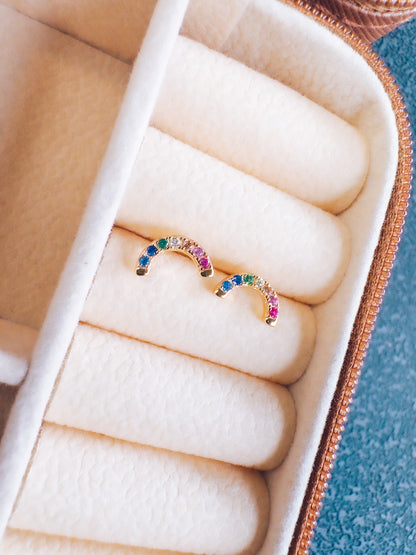18k Gold Rainbow Arch Studs