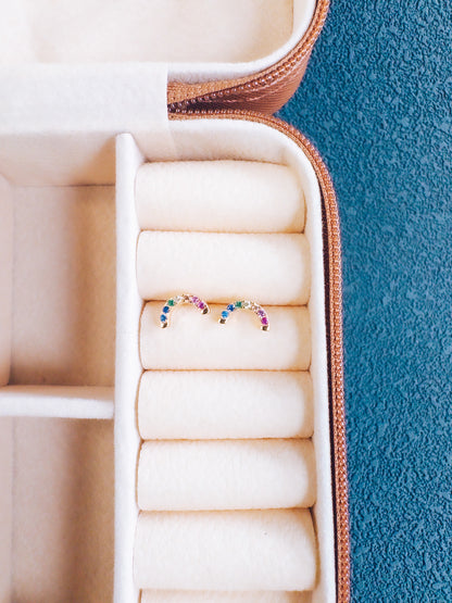 18k Gold Rainbow Arch Studs