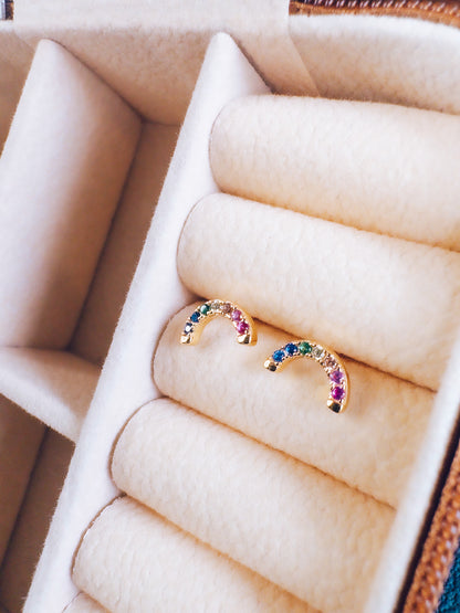 18k Gold Rainbow Arch Studs