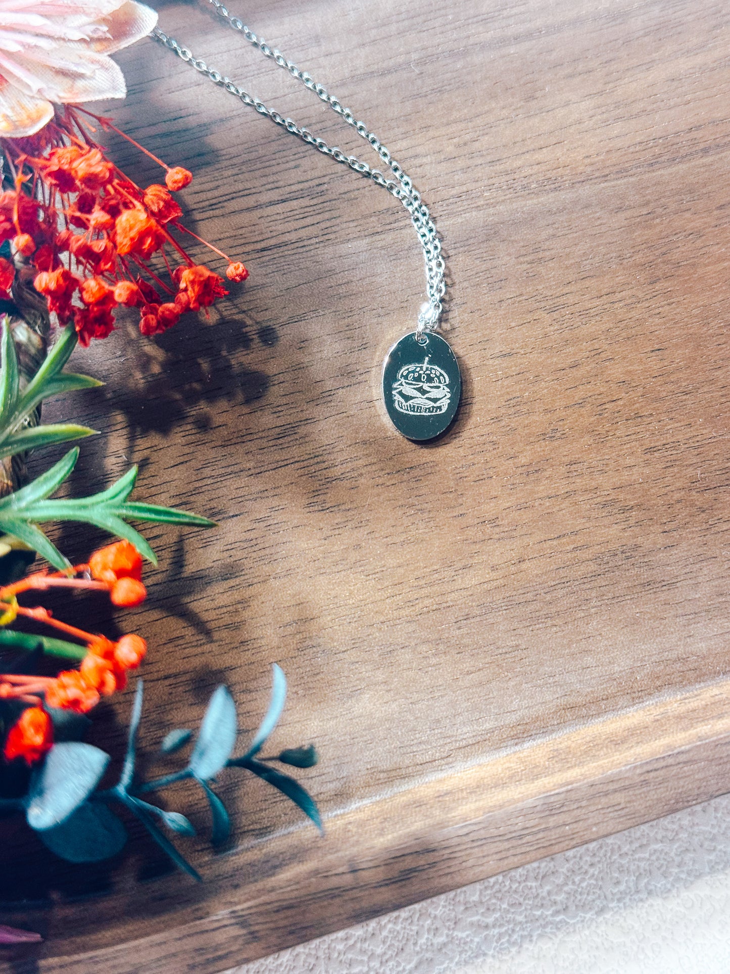 Tiny Hamburger Necklace