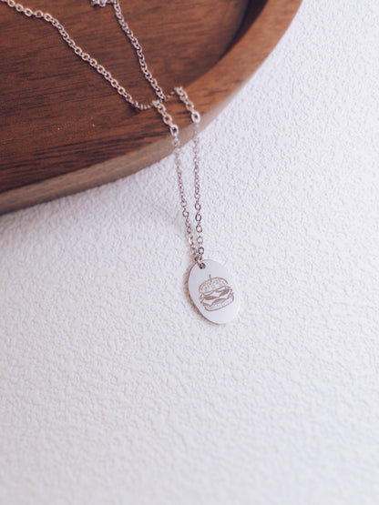 Tiny Hamburger Necklace