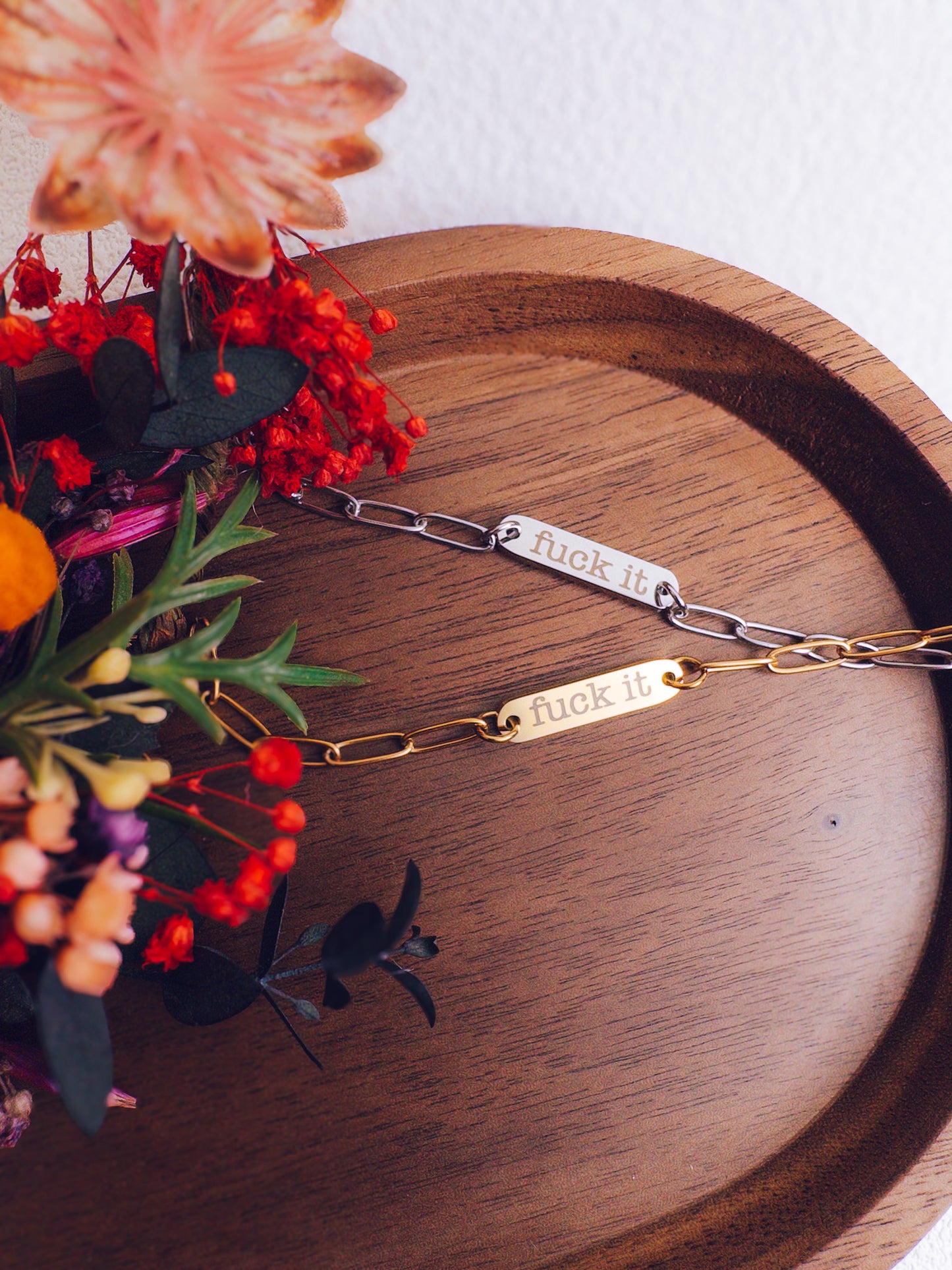 Bold F*ck It Paperclip Bracelet